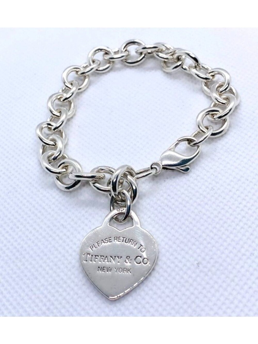 Tiffany & Co Sterling Silver 925 8" Bracelet  Return Heart
